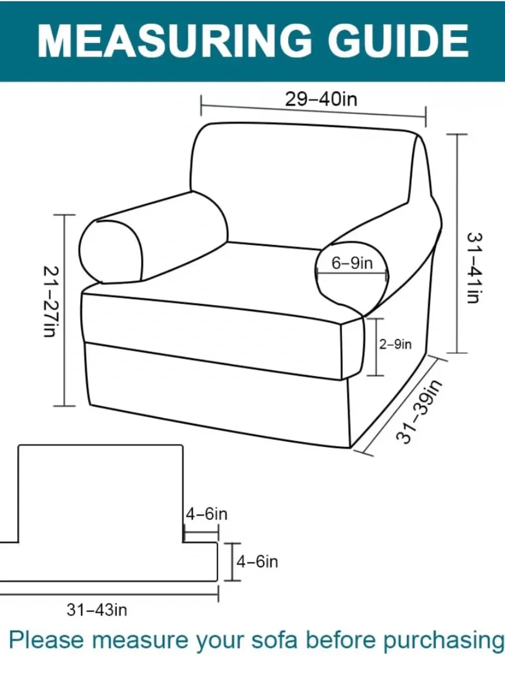 Navy stretchy armchair cover NEW